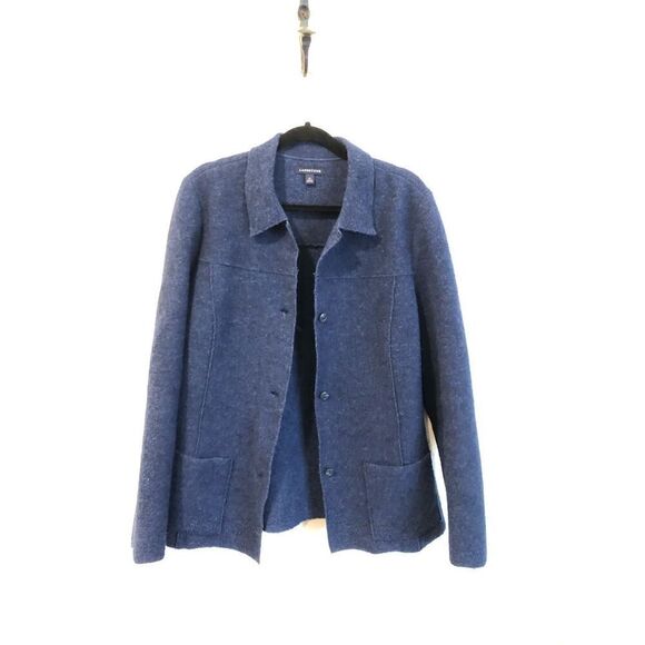 Land’s End 14T Boiled Wool Button Down Sweater Jacket, Cardigan, Blazer Style - Picture 11 of 12